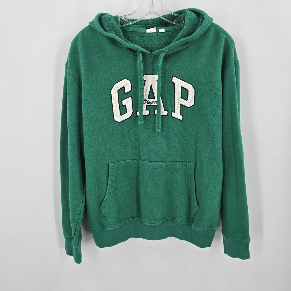 GAP‎ Hoodie Woemns Medium Green Patch Letters Hood